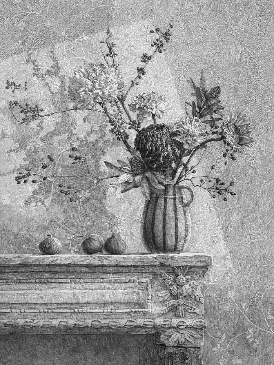 букет на камине