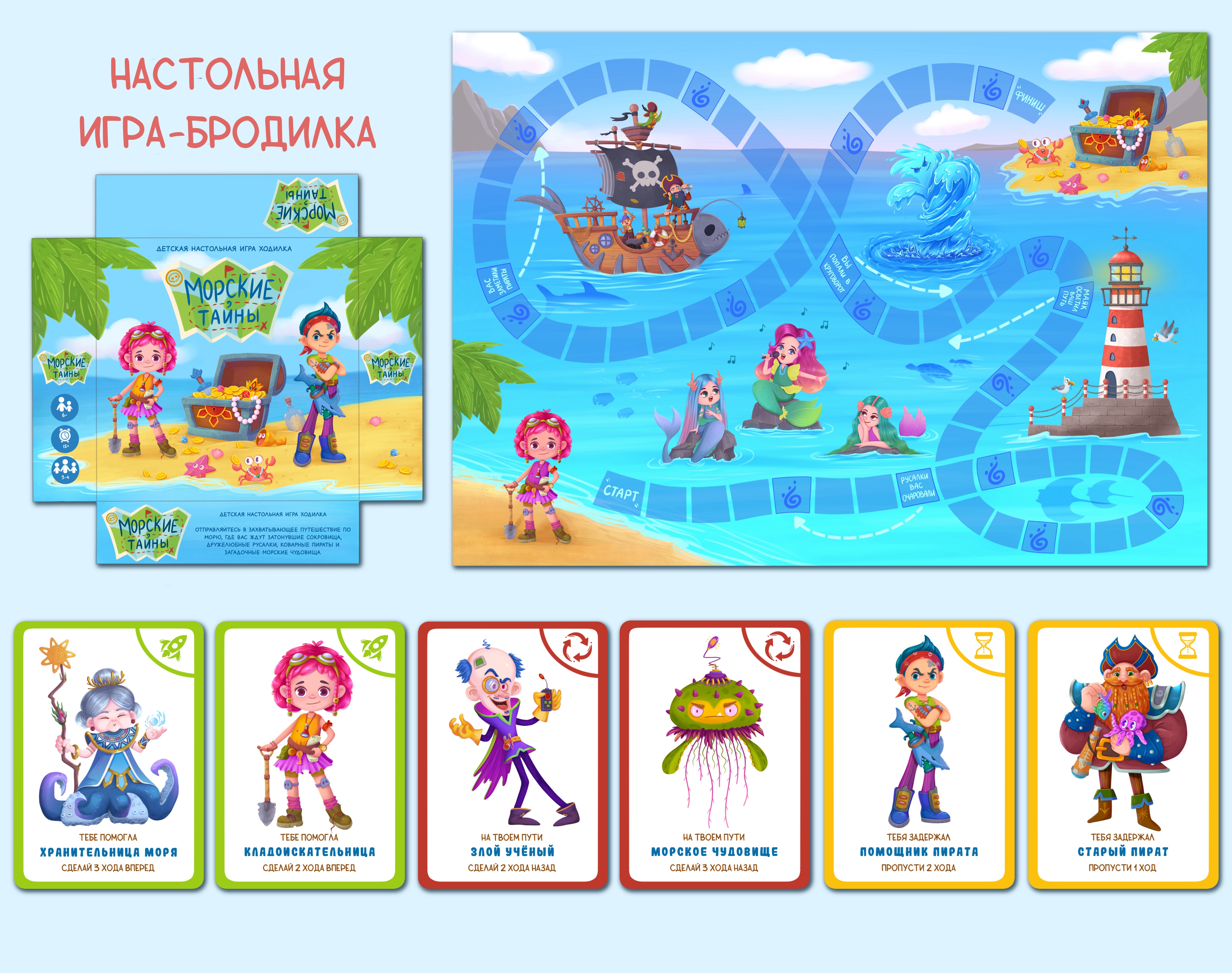 Настольная детская игра-ходилка Морские тайны