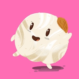 MochiCo Бренд-персонаж mochi с кокосом