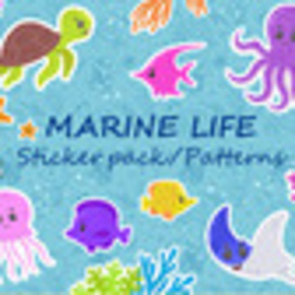 Морские животные. Marine animals.
