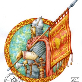 Лютич-воин со знаменем