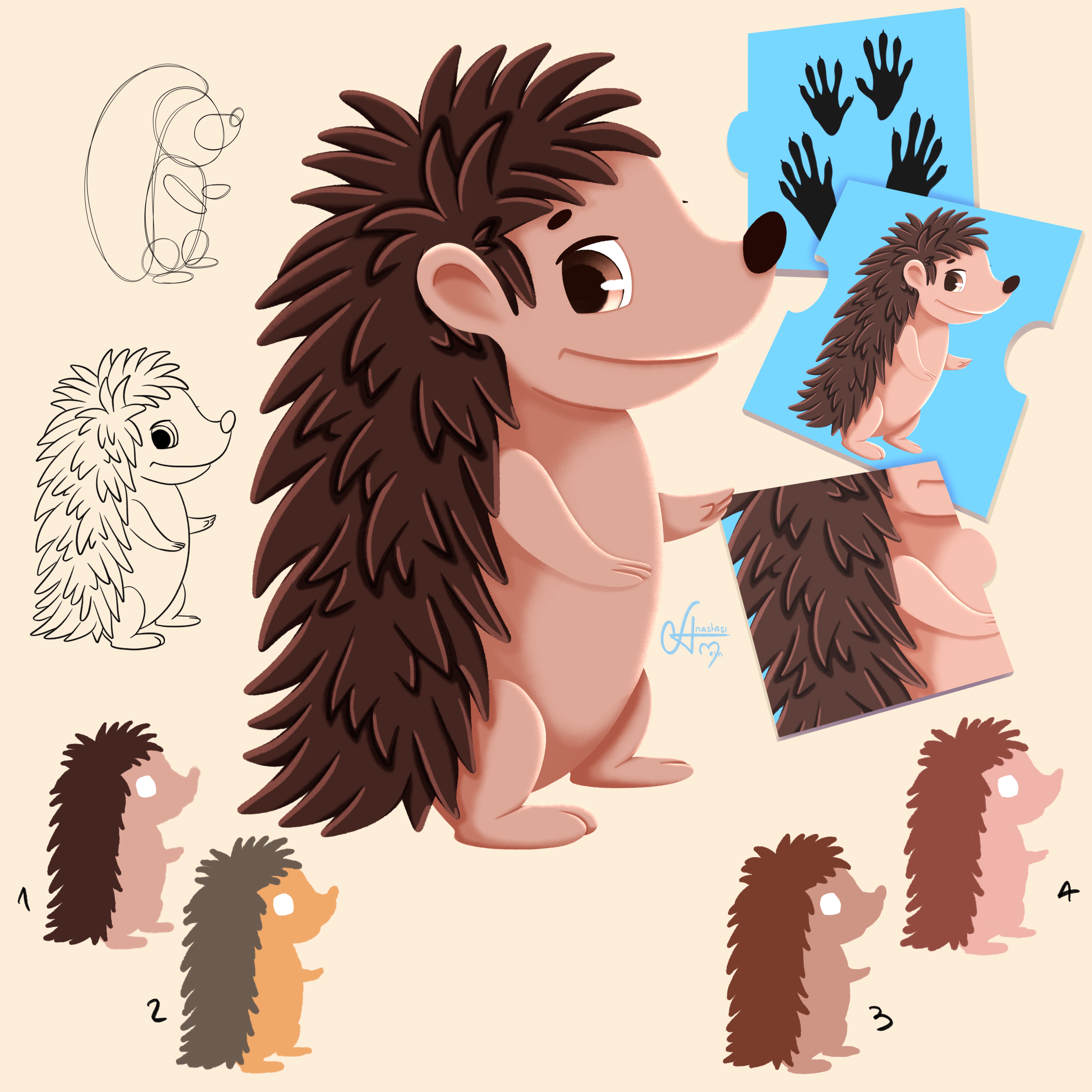 Ежик для игры макси пазлы