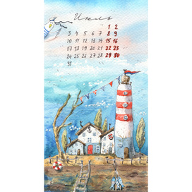 Календарь на июль 2023 - заставка на телефон