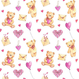 Бесшовный паттерн "День Святого Валентина"