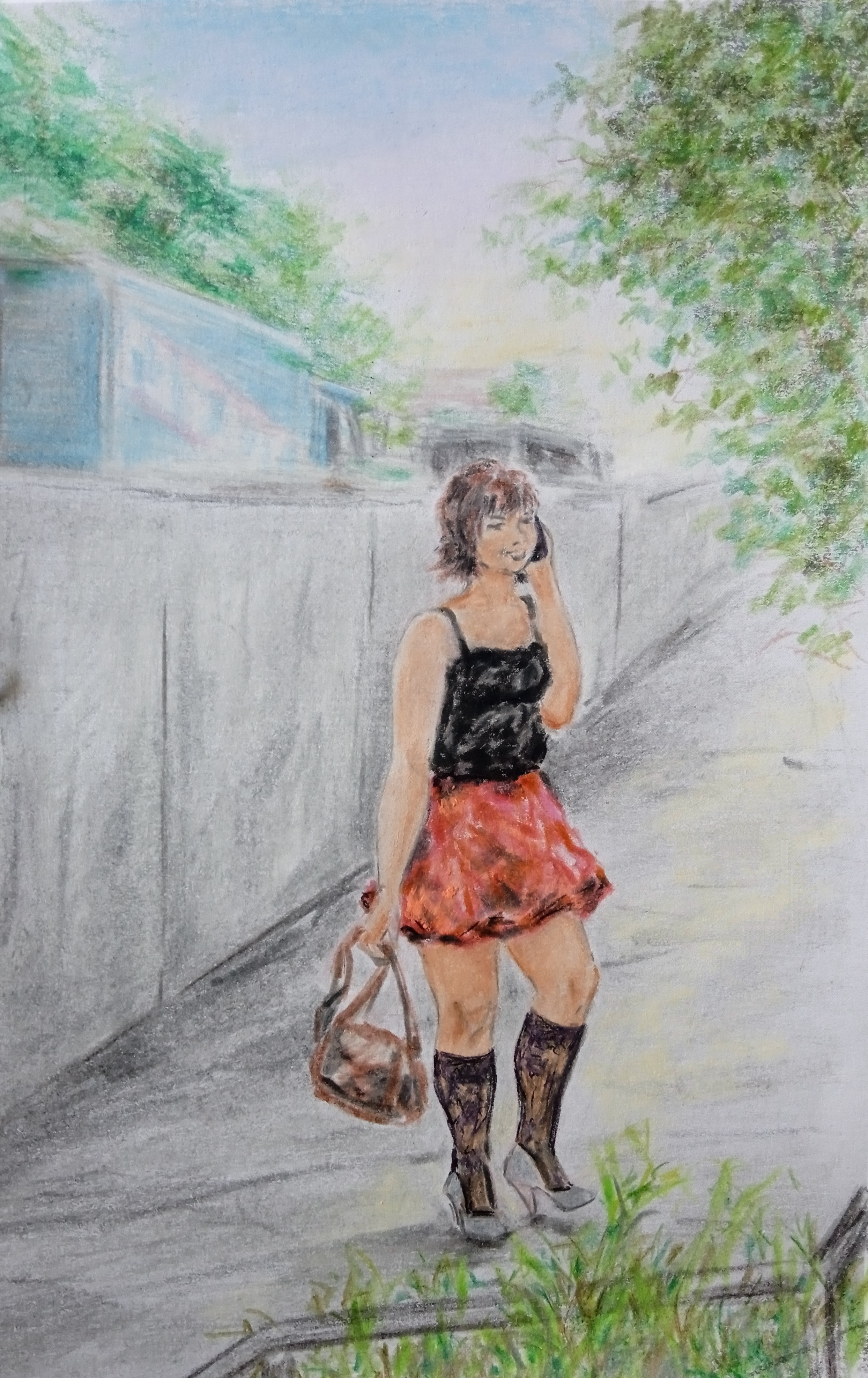 Говорит по телефону