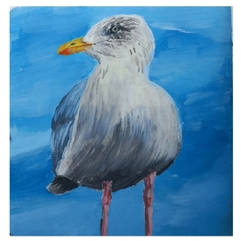 Чайка на море