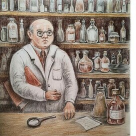 Аптекарь. Разворотная иллюстрация
