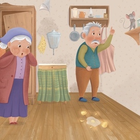 Иллюстрация для детской книги со стихами Курочка Ряба