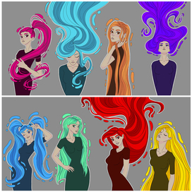 Серия девушек для упаковок