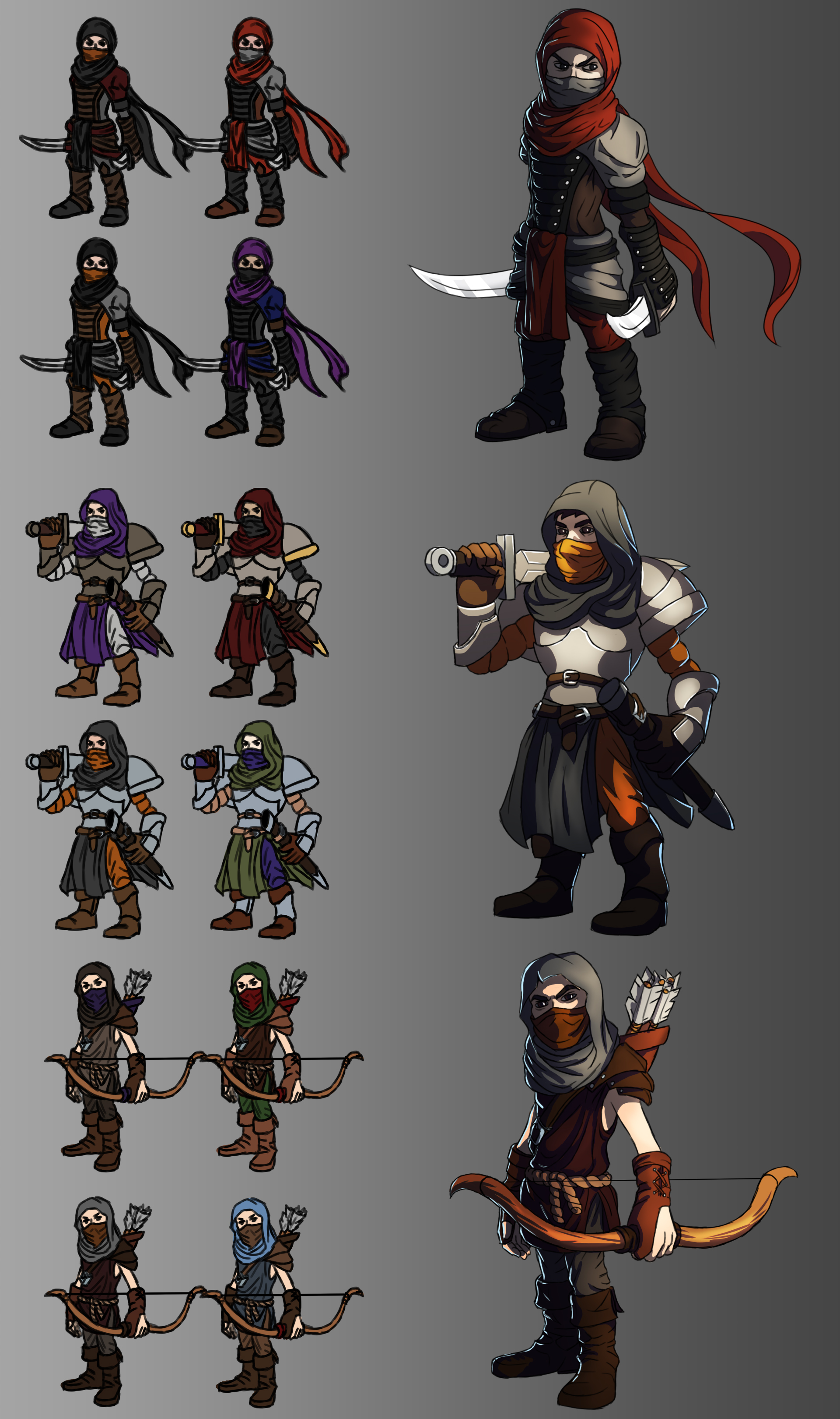 Скетчи стилизованных персонажей