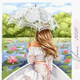Девушка с зонтиком