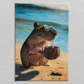 Капибара с коктейлем