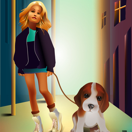 Девочка и щенок