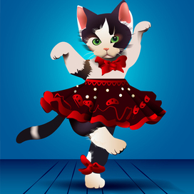 Кошка танцует сальсу