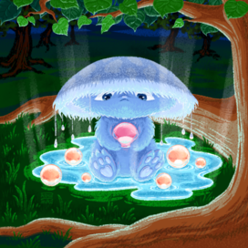 Грибной монстрик под липой, серия "Тайны ночного леса"