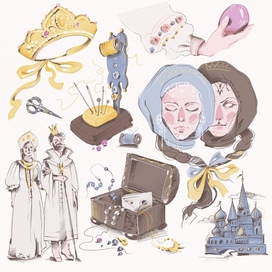 Иллюстрация к сказке "Купеческая дочь и служанка"