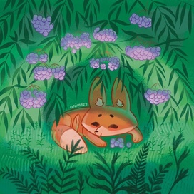 Лисичка в кустах