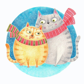 Зимние коты