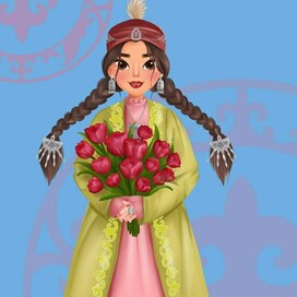 Девушка в кыргызском национальном костюме 