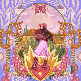 Кантри девушка в пустыне