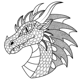 Раскраска антистресс для взрослых Дракон