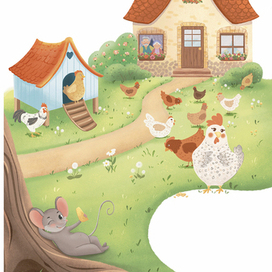 Курочка ряба, иллюстрации для детской книги со сказками