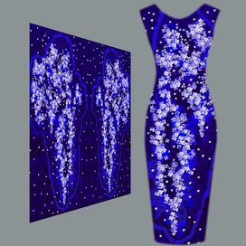 Паттерн для футлярного платья, монораппорт