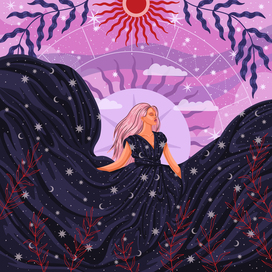 Девушка в образе космической богини