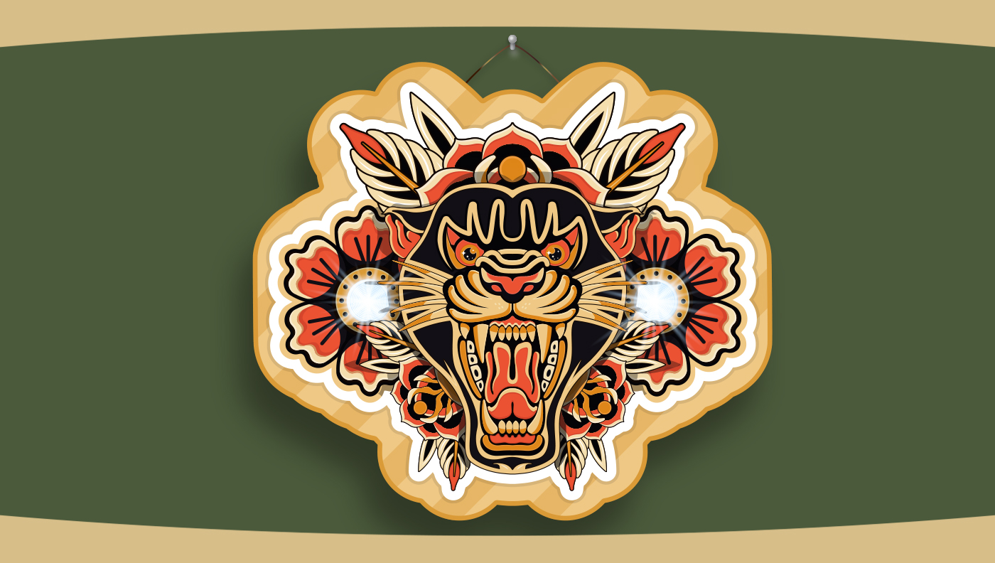 Old school tattoo stuffs and lamps