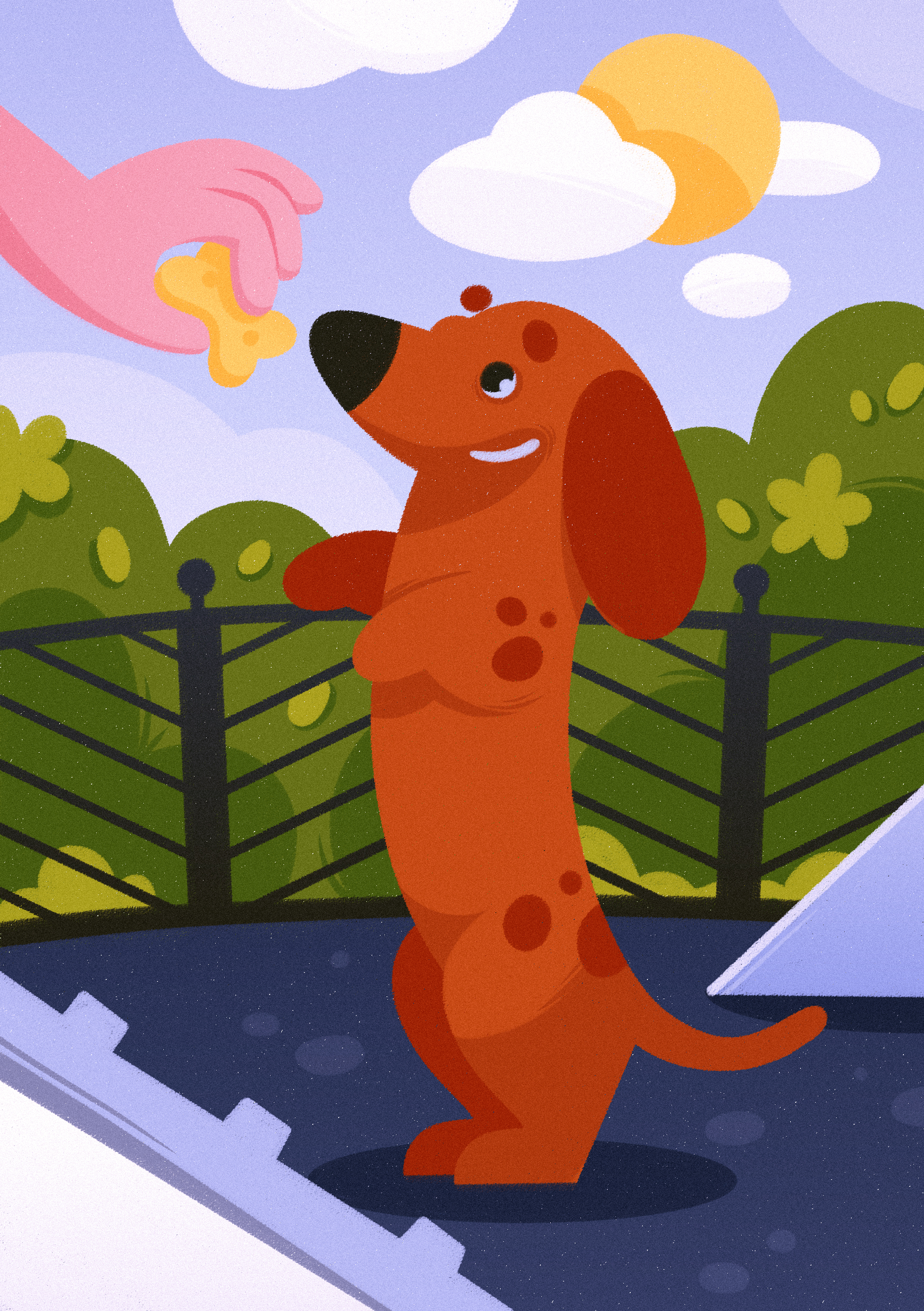 Открытка с таксой