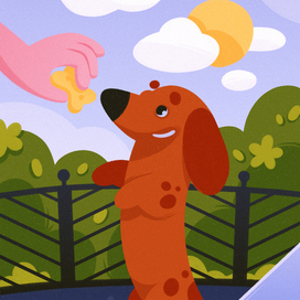 Открытка с таксой