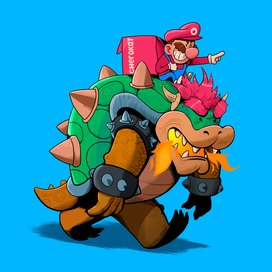 Марио стал курьером снегоката