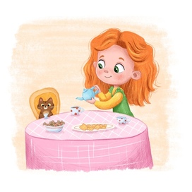 Девочка и кот