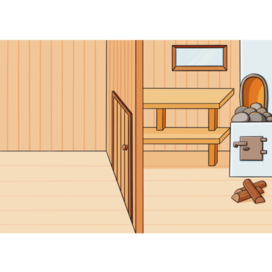 Фон для развивающей книги с липучками. Баня.