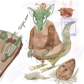 коллаж - смешанная техника - дракон