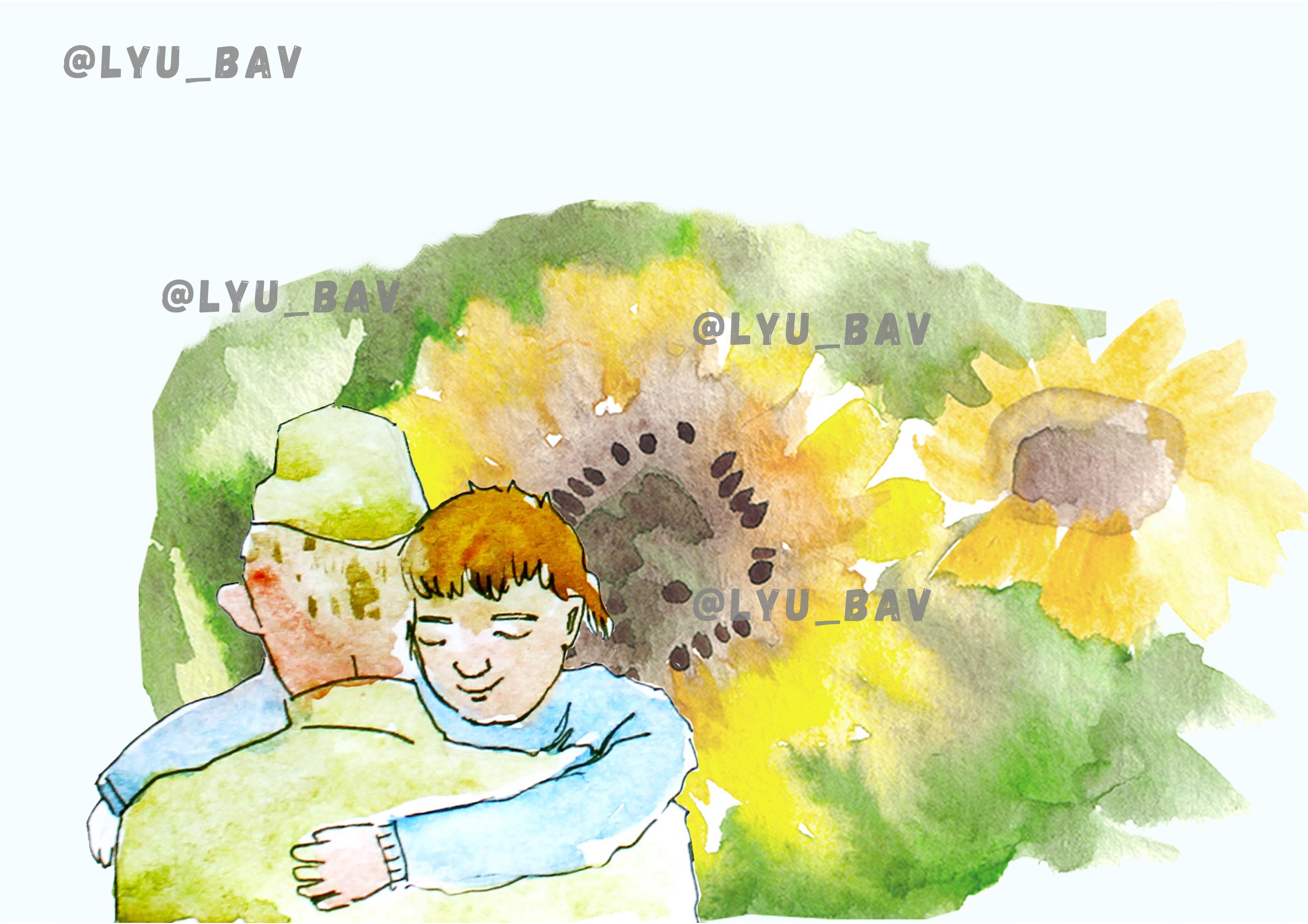 Акварельная иллюстрация к 9 мая