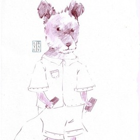 Графика щенок со скакалкой