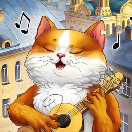 Кот и Питерские крыши