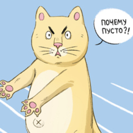 Автовизитка с голодным котиком