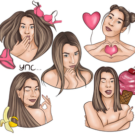 Стикерпак любовь и кекс