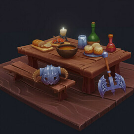 3D сцена в стиле handpainted textures