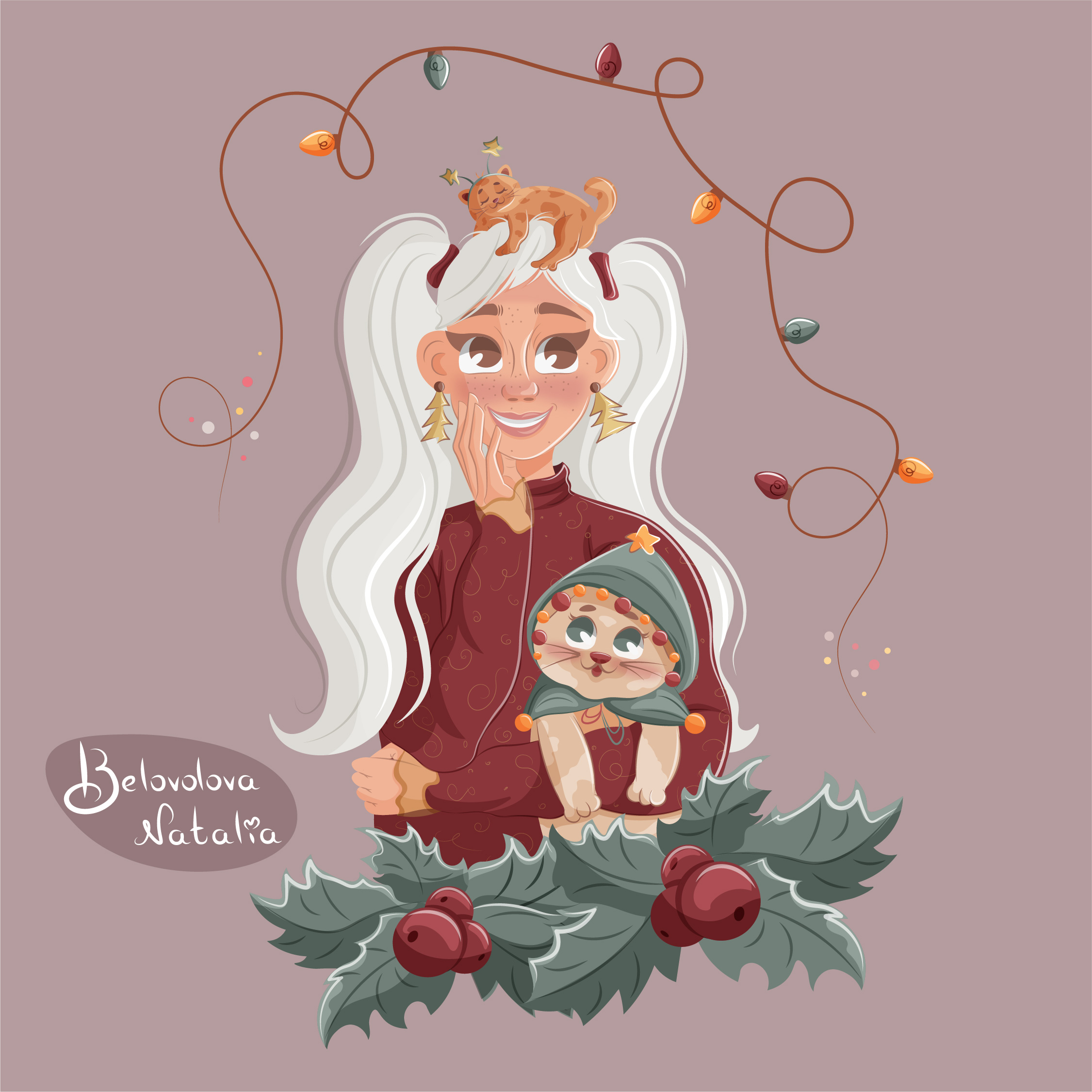 Новогодняя иллюстрация с персонажами