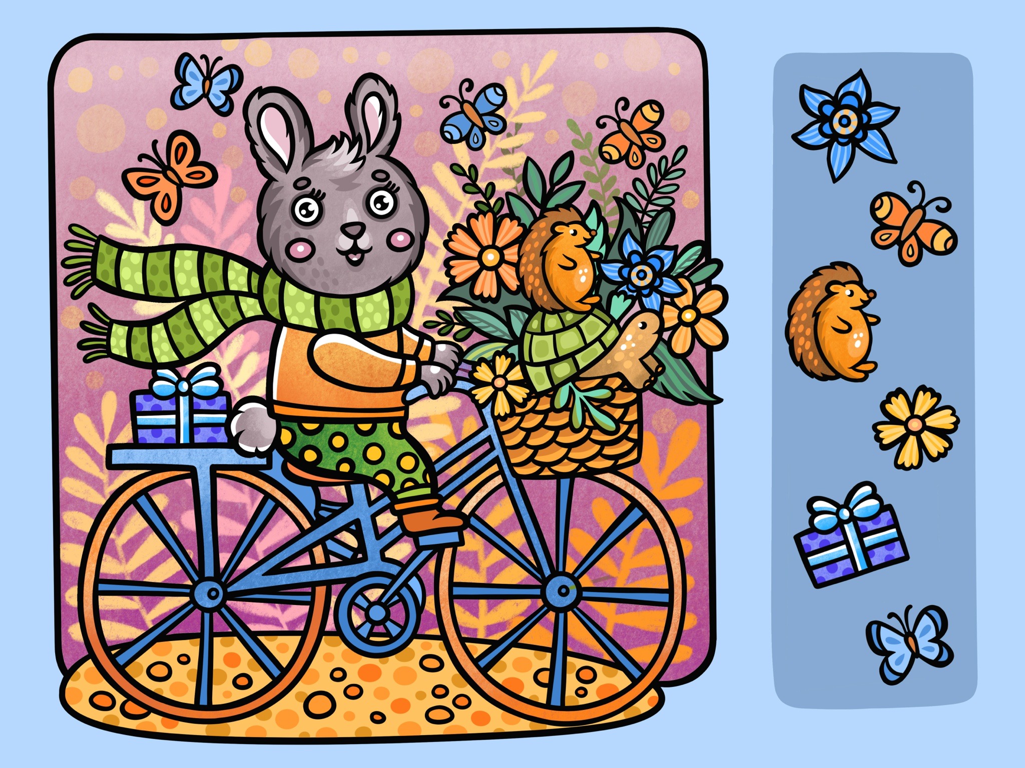 Заяц на велосипеде