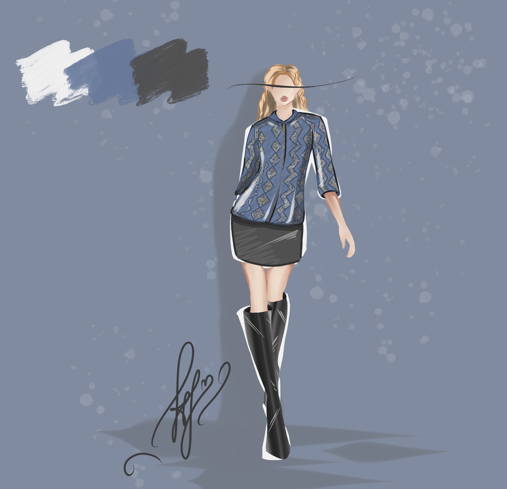 Авторский эскиз одежды на модели