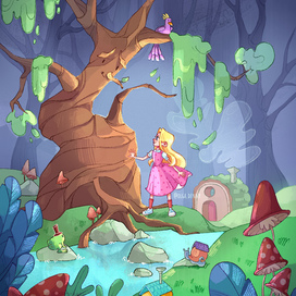 Книжная иллюстрация. Зачарованный лес