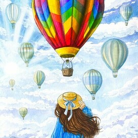 воздушные шары Каппадокия / иллюстрация для карт МАК