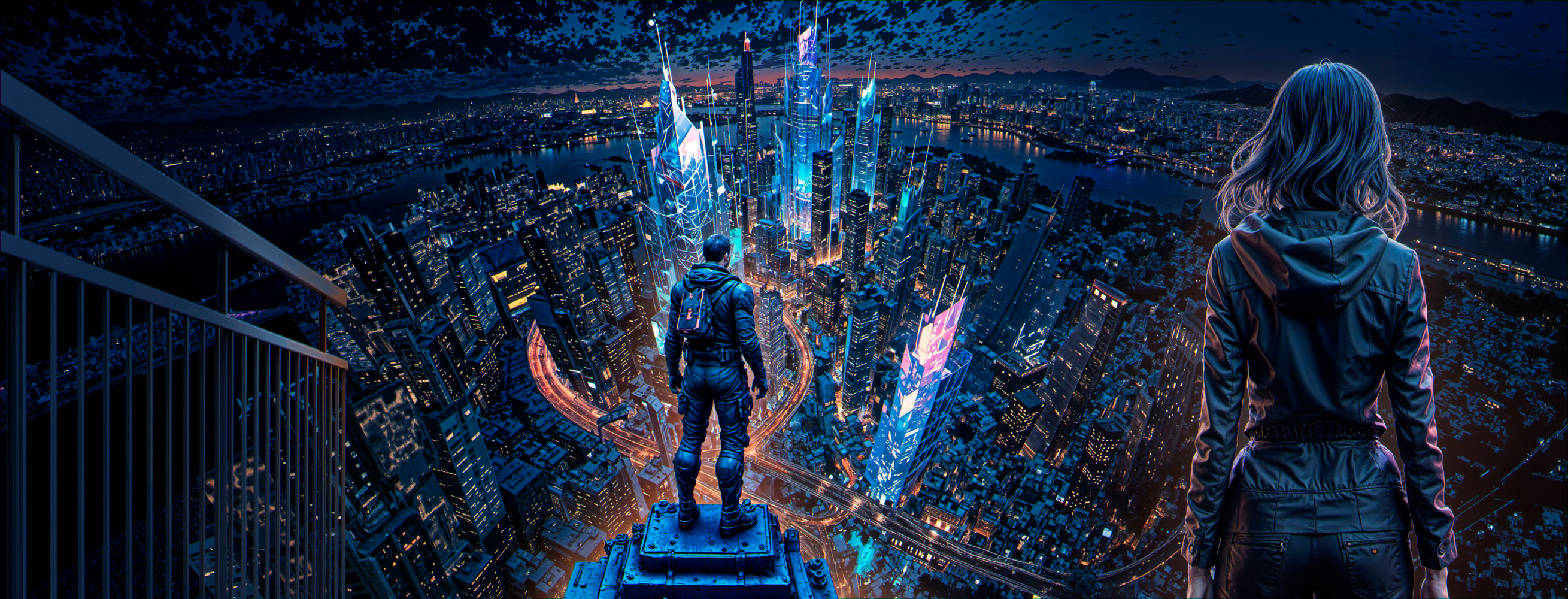 Ночной город. Перед прыжком...