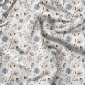 Нежный акварельный паттерн с сухоцветами