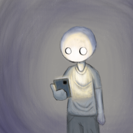 чел с телефоном