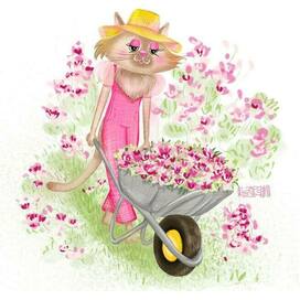 Персонаж кошки-цветочницы